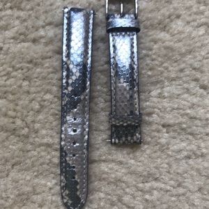 Metallic leather Michele 16mm watch strap